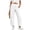 White, variant on Linen Wide Leg Pants for Women Solid Color Elastic Waist Casual Pocket Pants Curved Knife-Shaped Design Khaki S