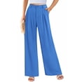 thumbnail image 2 of Pantalones PRETTYGARDEN Palazzo de Pierna Ancha y Cintura Alta Azul XL, 2 of 9