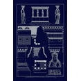 thumbnail image 2 of Buhlmann, J. 17x24 Gold Ornate Wood Framed with Double Matting Museum Art Print Titled - Porch of the Caryatids (Blueprint), 2 of 4