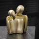 thumbnail image 5 of Estatuas abstractas de pareja/decoración de material de resina, escultura de adorno artístico/para aniversario, Día de San Valentín, entrada , Oro Macarena Pareja estatua, 5 of 7