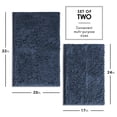thumbnail image 3 of Juego de alfombras de baño de felpilla Hearth & Harbor, color azul marino, 2 unidades, 3 of 9