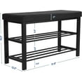 thumbnail image 2 of YANG2 Shoe Bench, 3-Tier Shoe Rack for Entryway, Storage Organizer with Foam Padded Seat, Faux Leather, Metal Frame, for Living Room, Hallway, 12.2 x 31.9 x 19.3 Inches, Black, 2 of 7