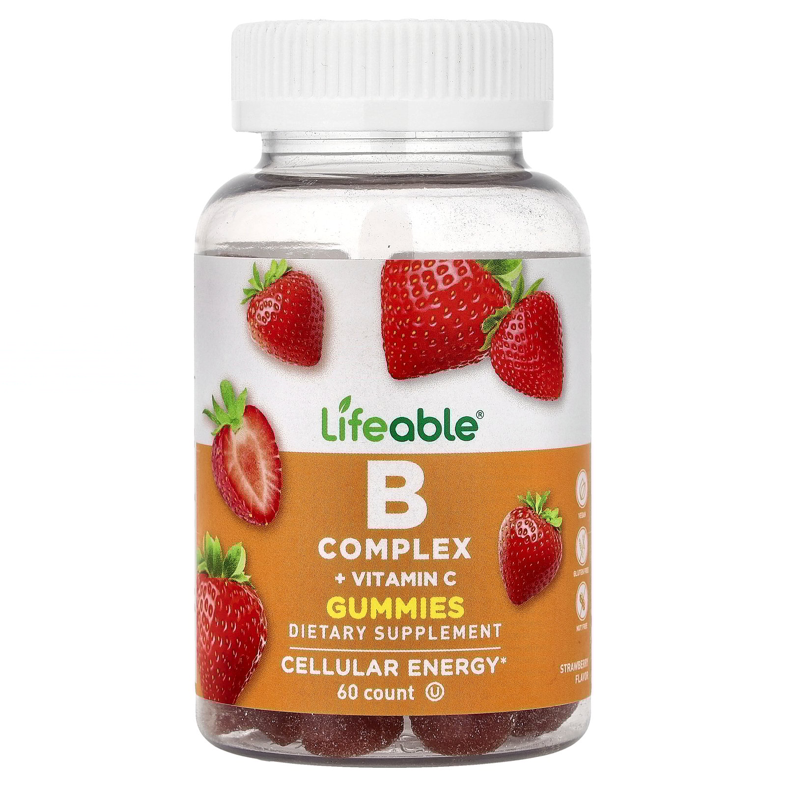 Lifeable B Complex   Vitamin C Gummies, Strawberry, 60 Gummies