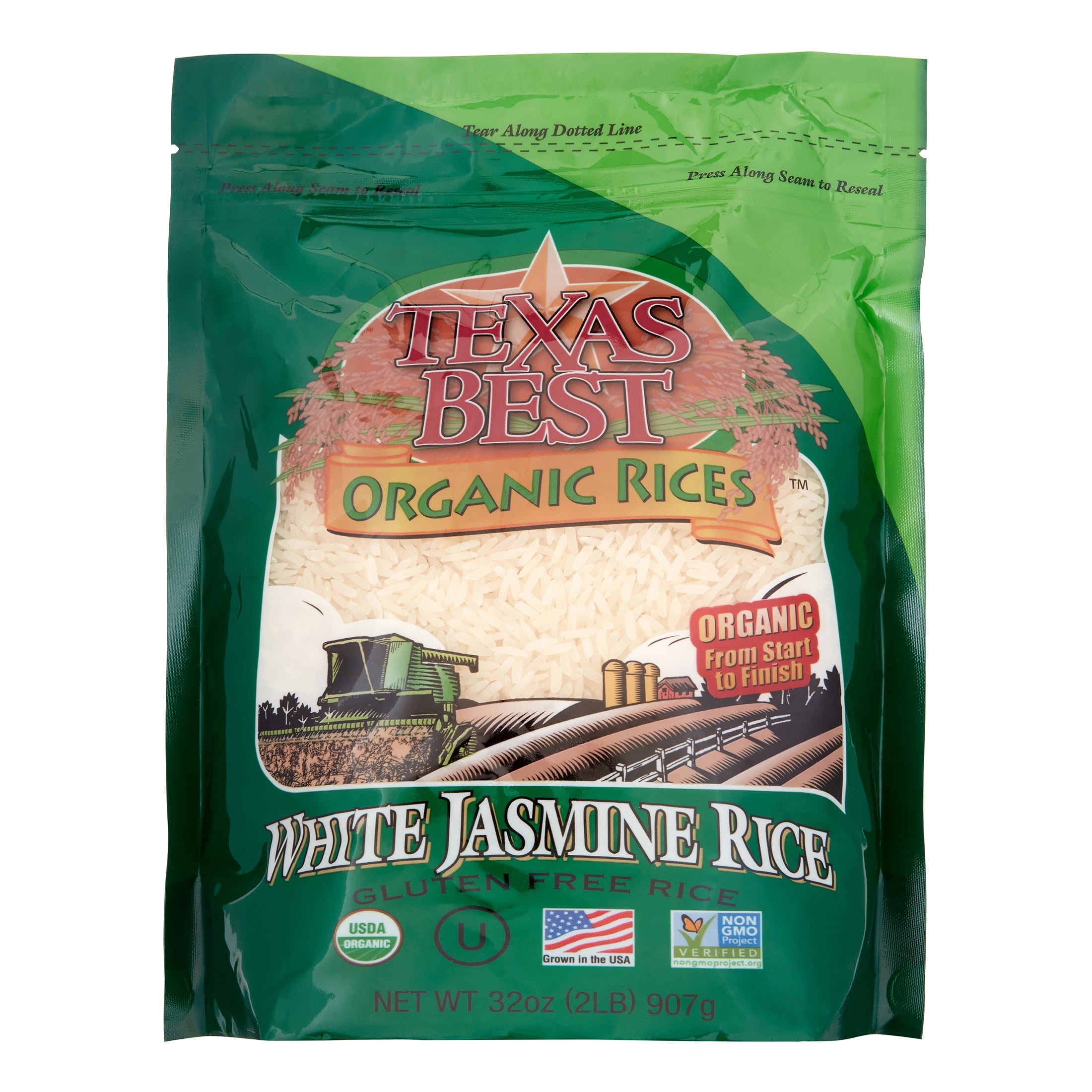 Texas Best Organic Rices Gluten Free White Jasmine Rice, 32 Oz, 1 Count