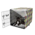 thumbnail image 5 of Geometric Dog Crate Cover, Colorful Squares Arranged in Rhombus Creative Modern Pattern, Easy to Use Pet Kennel Cover Small Dogs Puppies Kittens, 7 Sizes, Charcoal Grey Multicolor, by Ambesonne, 5 of 6