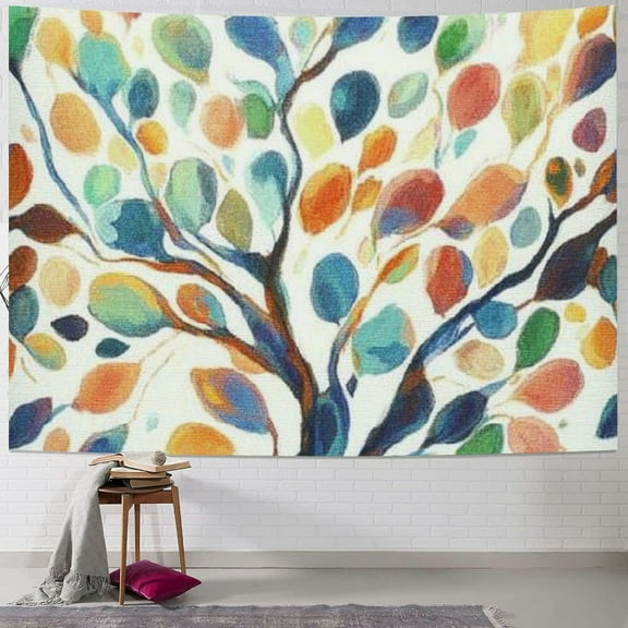 Autua Colorful Tree Tapestry Wall Hanging Unique Style Home Decor 40x30inch