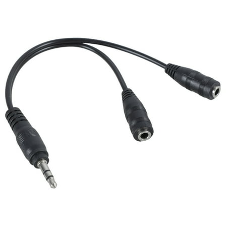 ROCKROK Stereo Audio Plug 3.5mm 1 Male to 2 Female Adapter Cable Y Spliter Cable