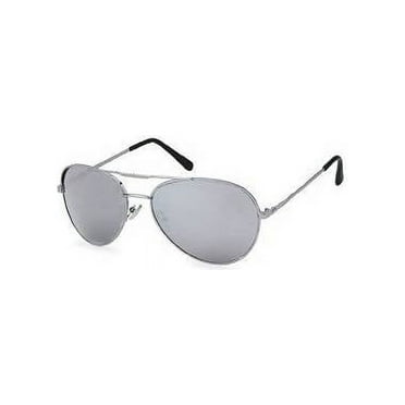 Silver Frame Mirror Lens Aviator Sunglasses