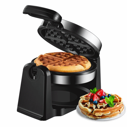 AICOOK 180° Flip Belgian Waffle Maker, Waffle Iron, Stainless steel, 4