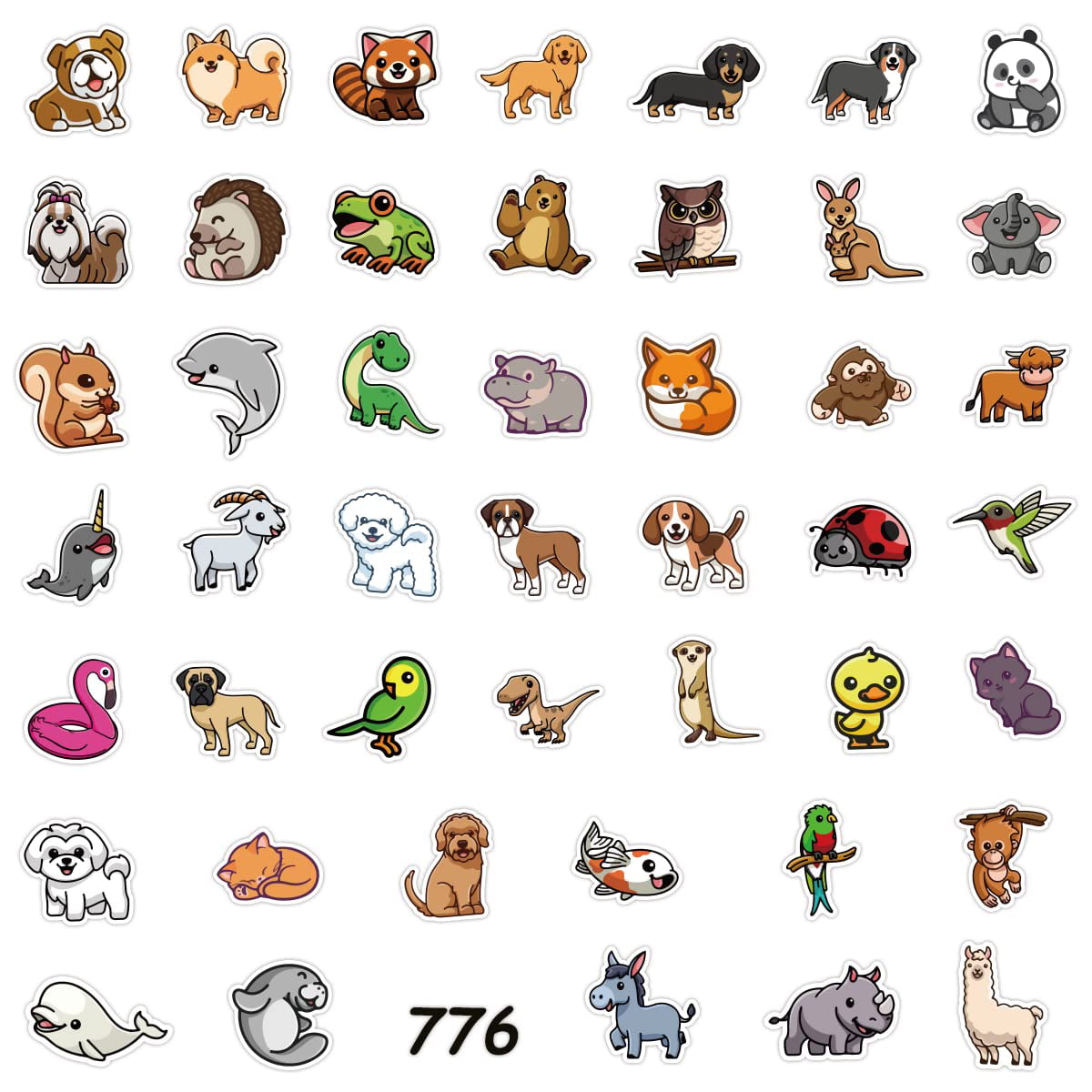 Cute Animal Stickers Pack- 100PCS Colorful Waterproof Stickers for Water  Bottles, Laptop, Phone