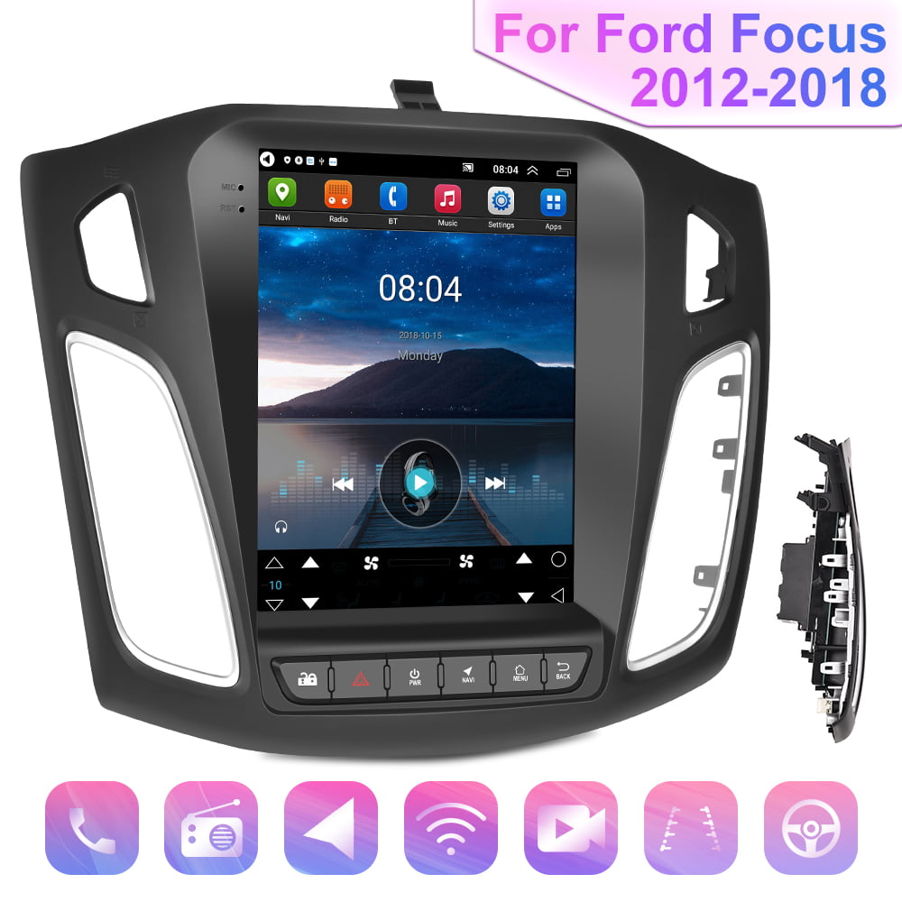 External Microphone,Support SWC Mirror Link podofo Android Car Stereo for Ford Focus 2012-2018 9.7” Vertical Capacitive Touch Screen Car Radio with GPS Bluetooth WiFi FM RCA USB+Backup Camera 