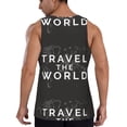 thumbnail image 3 of Haiem Travel The World1 Men Workout Tank Top Gym Bodybuilding Sleeveless Muscle T Shirts Athletic Tank Breathable Workout Shirt-X-Large, 3 of 9