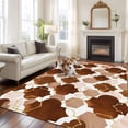 thumbnail image 4 of 8x10 Washable Area Rug, Brown Moroccan Non-Slip Extra Large Rectangle Rug for Living Room Bedroom, Abstract Gradient Gold Brown Geometric Indoor Floor Mat for Home Decor, 4 of 9