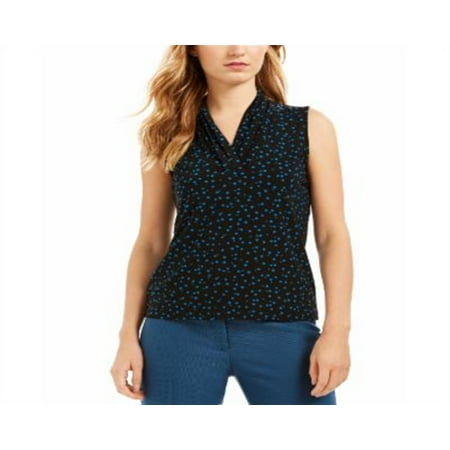 Anne Klein Women's Pleated Sleeveless Top Black Size 2XL