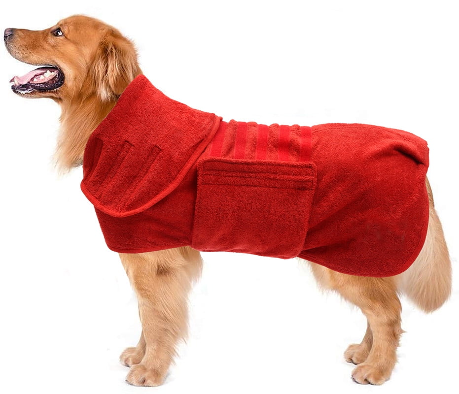 Brabtod Dog Drying Coat Dry Fast Dog Bag Dog Bathrobe Towel