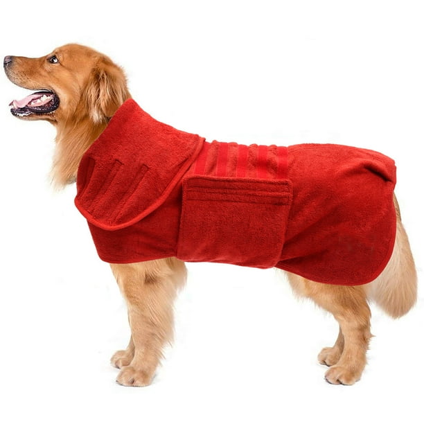 Brabtod Dog Drying Coat Dry Fast Dog Bag Dog Bathrobe Towel Microfiber Fast Drying Super