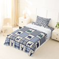 thumbnail image 5 of Manfei Wild Animal Deer Plaid Twin Sheets,Navy Check Pine Bedding,3pcs,1 Fitted Sheet and 1 Pillowcase, 5 of 6
