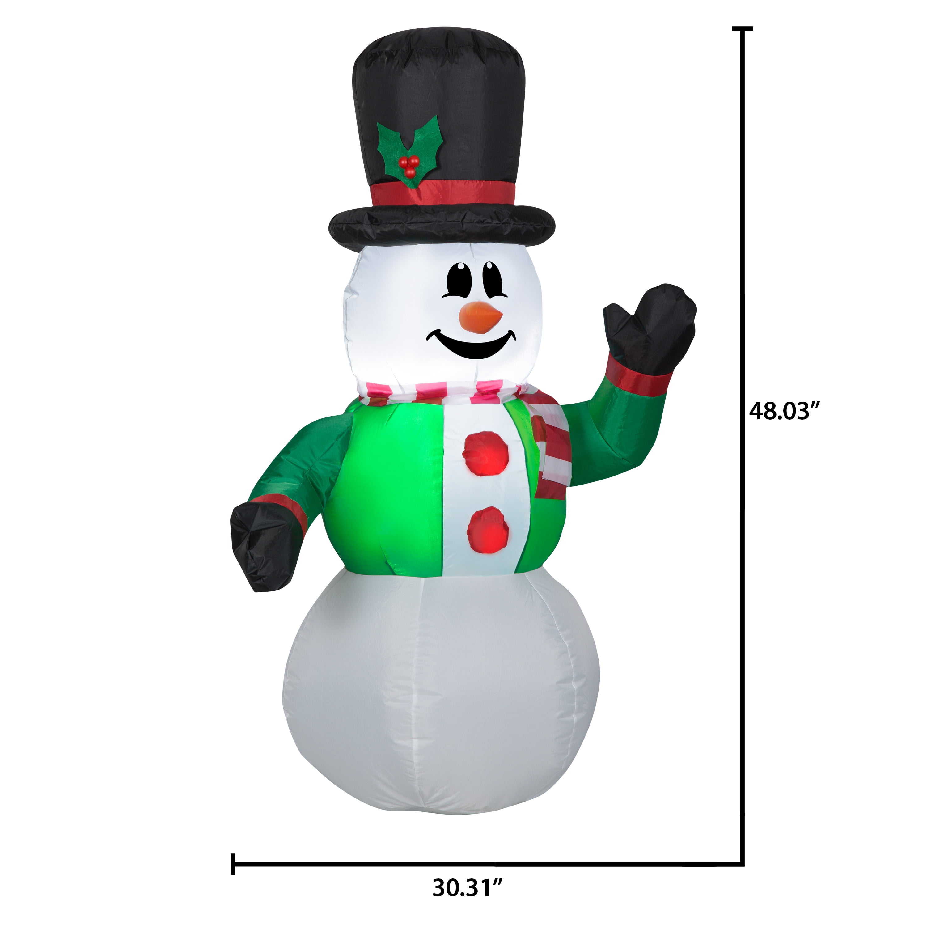 Holiday Time 4 Foot Top Hat Snowman Inflatable - Walmart.com