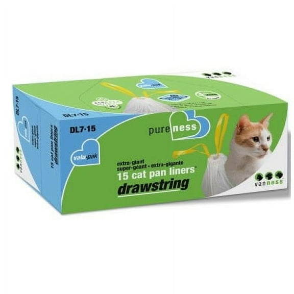 Van Ness, Cat Litter Box Liners With Drawstring, Extra-Giant, 15 count