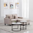 thumbnail image 4 of Nolan Beige Fabric 2-Seater Reversible Sofa Chaise Pillows Interchangeable Legs, 4 of 8