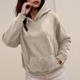 thumbnail image 4 of Kaprioy Womens Oversized Acid Wash Hoodie Unisex Heavyweight Cotton Hoodies Fleece Vintage Washed Sweatshirt Fall Fashion Clothes Beige, XL, 4 of 6