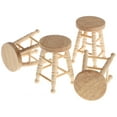 thumbnail image 3 of Pingxizhi 4Pcs Wooden Stools Photo Props Kids Playthings Dollhouse Supplies (Khaki), 3 of 10