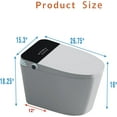 thumbnail image 2 of WinZo Modern Smart Toilet Built-in Bidet Seat, Auto Open, 1.28 GPF Powerful Flush, Foot Sensor, Instant Warm Air Dryer, Night Light LED Display, White with Black Screen, 2 of 6