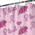 thumbnail image 3 of Pink Breast Cancer and Pioneer Flower Shower Curtain 36"x72" ,Bathroom Decorative Shower Curtains Set with 12 Hooks,Modern Waterproof Washable Shower Curtain, 3 of 6