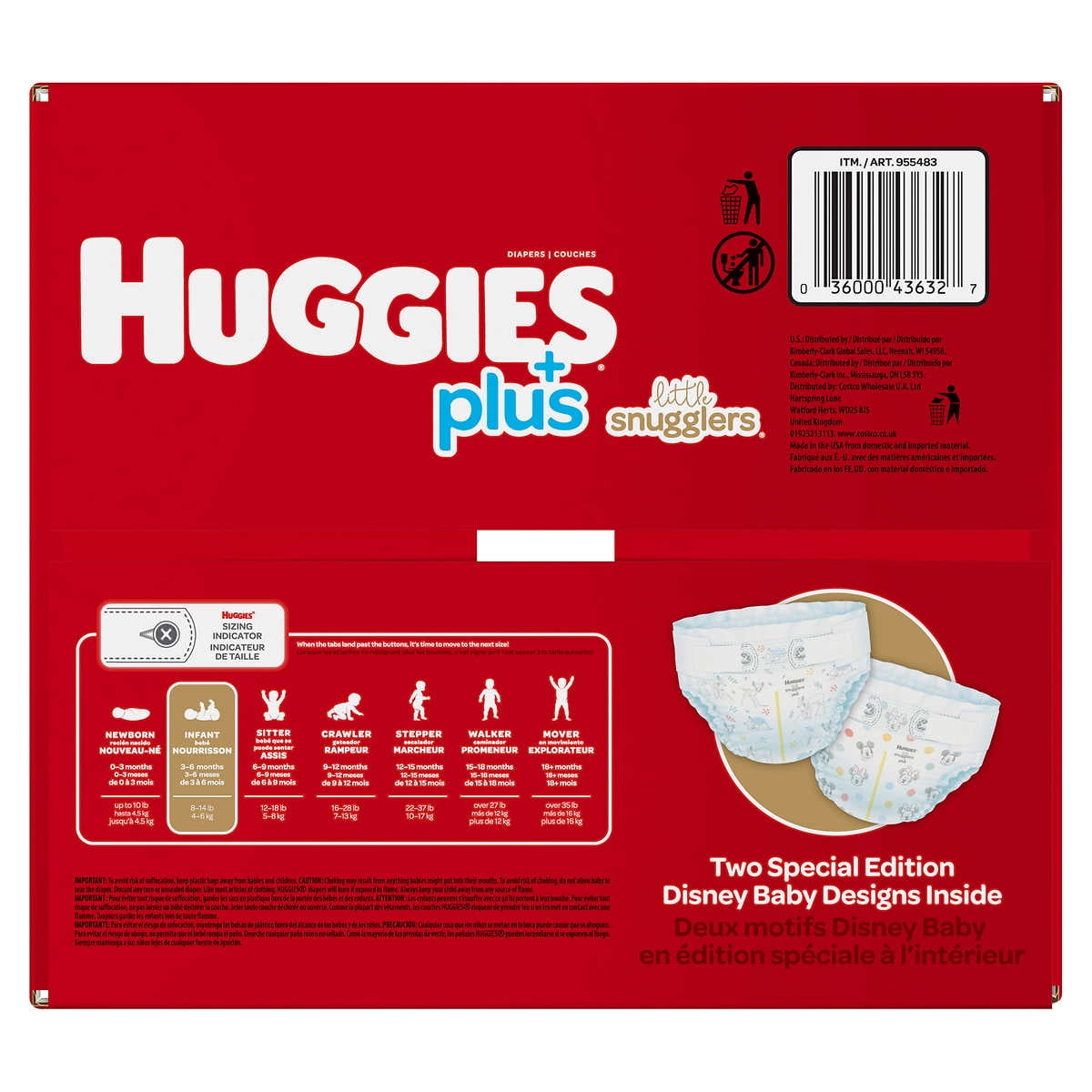 Huggies Plus Diapers Sizes 1 – 2 – One Color, 1 (8-14 lb/4-6 kg)