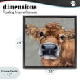 thumbnail image 4 of Stupell Industries Rustic Lodge Freckles The Cow Portrait Black Floating Frame Canvas Art, 25 x 25, by Sara G. Designs, 4 of 8