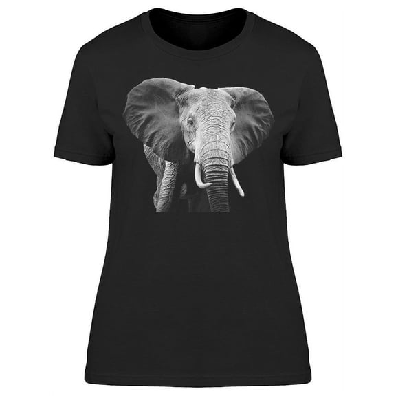 White/black Elephant T-Shirt Women -Image by Shutterstock, Female Medium