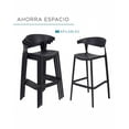 thumbnail image 3 of Set de 4 Bancos para Barra Altos de Plástico con Respaldo | Bancos Modernos para Cocina, Bar o Comedor, 3 of 5