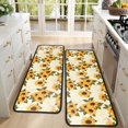 thumbnail image 4 of Kitchen Rugs Sets Of 2,Beige Sunflower Pattern Anti Fatigue Kitchen Mat Rugs Non Slip Washable,Decorative Kitchen Floor Mats for Kitchen,Sink,Laundry,17"x47"+17"x47", 4 of 5