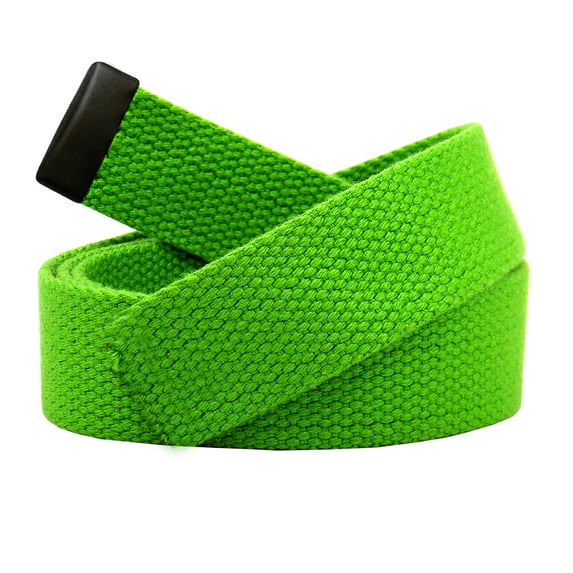 Replacement Canvas Web Belt 1.25 Military Width Black Tip Medium Kelly Green