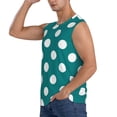 thumbnail image 3 of Balery Teal And White Polka Dot Camisetas sin mangas para hombre, absorbe la humedad y protege contra el mal olor.-Large, 3 of 7