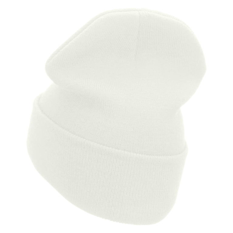 SINGLE BEANIE ホワイト F ZZZ Embroidered 12 Inch Long Knitted Beanie - White OSFM - Walmart.com
