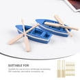 thumbnail image 4 of Eease Mini Wooden Boat Canoe Paddles Blue Row Boat Landscape Figurine 24 Pairs, 4 of 6