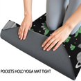 thumbnail image 3 of Black Cartoon Space Dinosaurs Pattern Hot Yoga Mat Towel Non Slip for Hot Yoga - Quick-Drying Yoga Mat Cover with 4 Corner Pockets with Travel Bag - Hot Yoga Towel Non Slip 74"x26", 3 of 6