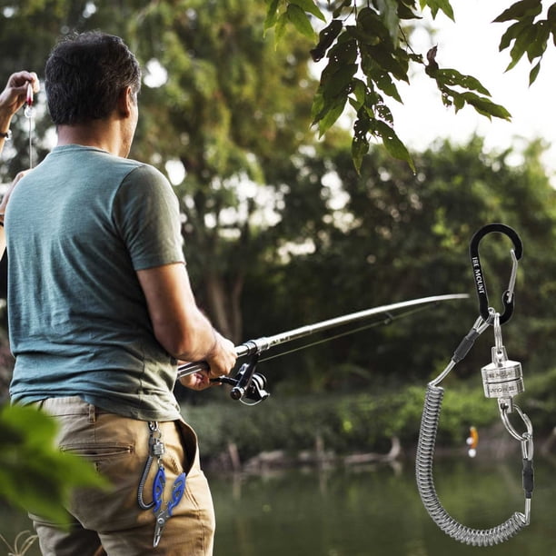 Outdoor Stainless Steel Magnetic Slip Rope Telescopic Rope Magnetic Suction Hanging Buckle Metal Mountaineering Buckle Steel Rope Keychain Hanging Rope
