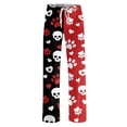 thumbnail image 4 of IYYVV Halloween Pajama Pants for Women Stretch Drawstring Lounge Pants Casual Pumpkin Ghost Printed Wide Leg Pjs Bottoms Red M, 4 of 5