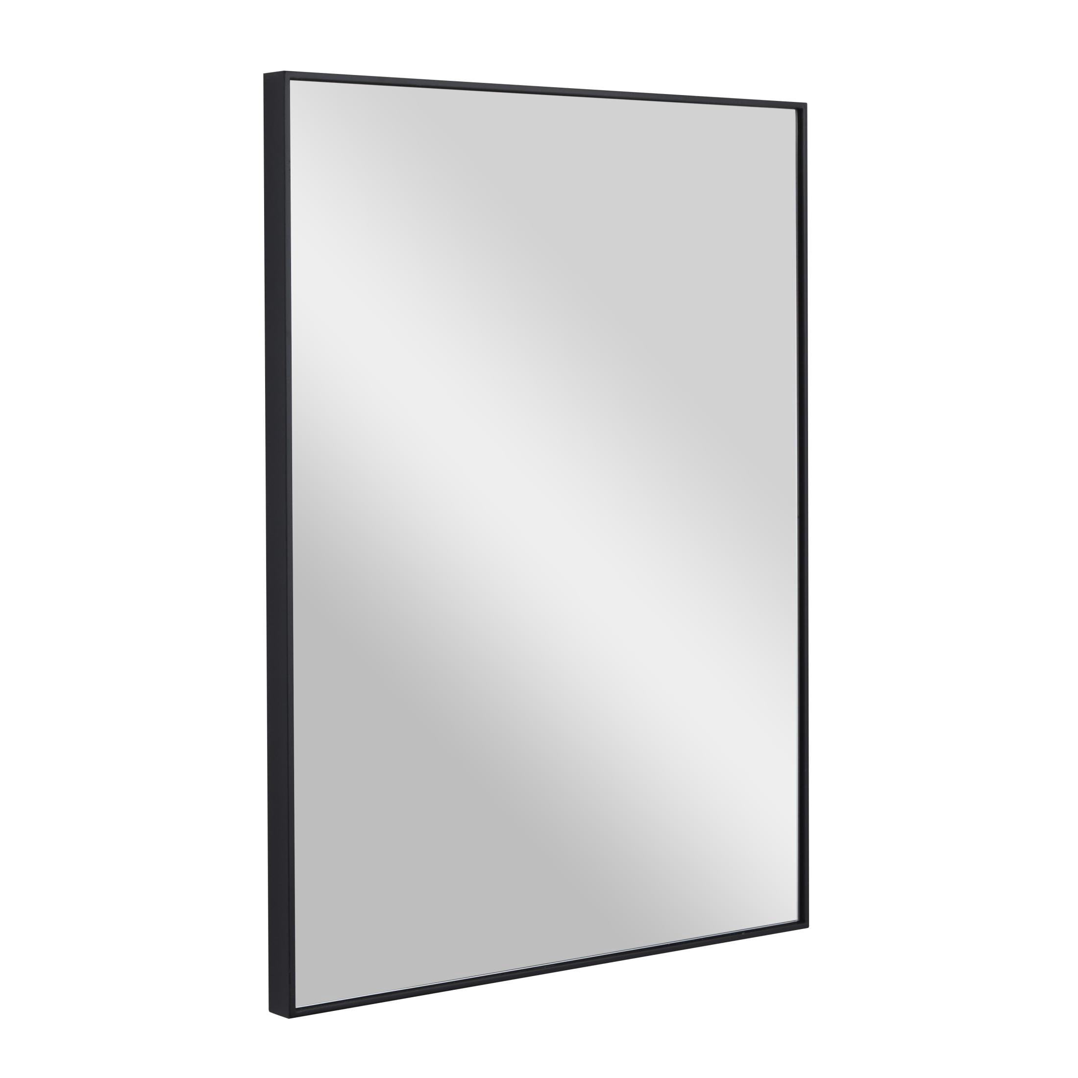 DecMode 18" x 24" Black Wall Mirror with Thin Frame