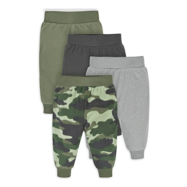 Gerber Baby Boys Fleece Pants, 4Pack, (Newborn 24 Months)