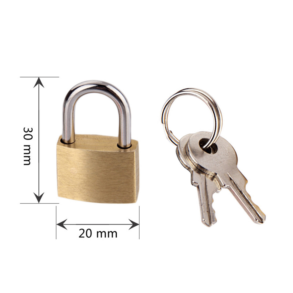 Marksman Mini Brass Padlock 2-Pack – 20mm, Gold, Keyed, Made In UK – For Luggage, Sport Bags, Suitcases