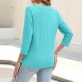 thumbnail image 5 of Delayuji Women's Long Sleeve Cardigan Button Down Solid Color Fashion Casual 3/4 Sleeves Cardigans Sweater For Women, 5 of 7