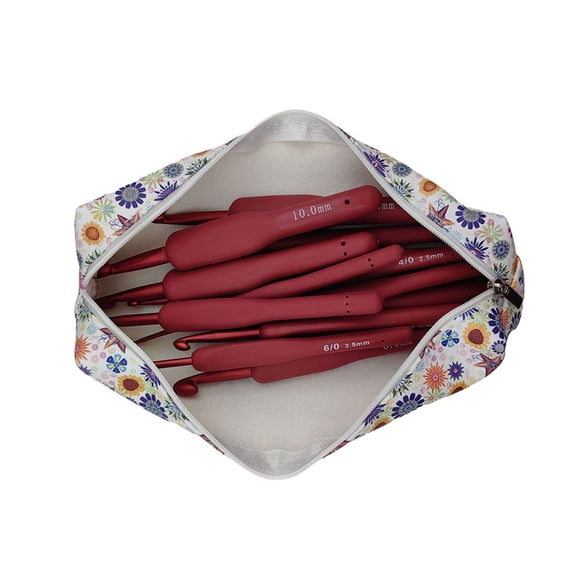 14Pcs Ergonomic Handle Crochet Hook 2.0mm-10mm Ergonomic Crochet Hook Set Crochet Needle for Crocheting Weaving