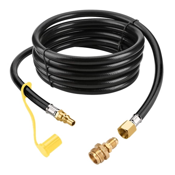 WADEO Tuyau de Raccordement Rapide au Propane de 12 Pi pour VR vers Gril au Gaz, Convertisseur de Tuyau de Raccordement Rapide de 1/4 Pouces de Remplacement pour Bouteille Jetable de 1 LB