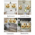 thumbnail image 3 of Sunflower Short Blackout Curtains 45 Inch Long Vintage Flower Watercolor Retro Text Texture Rod Pocket Kitchen Curtains, 2 Panels Thermal Insulated Room Darkening Drapes for Bedroom, 30"W x 45"L, 3 of 5
