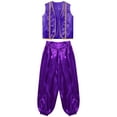 thumbnail image 3 of iixpin Kids Arabian Prince Costume for Boys Game Character Cosplay Vest with Lantern Pants Street Purple 10, 3 of 5