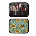 thumbnail image 6 of 3-Piece Travel Toiletry Bag Set, Hanging Wash Bag with Makeup Bag & Brush Case,Waterproof Cosmetic Organizer for Travel, Gym & Home Sunflowers on Blue, 6 of 10