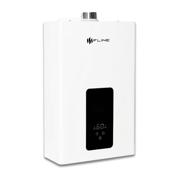 FLINE Calentador de agua instantaneo modulante 12L Gas LP 2 servicios 80% ahorro de gas Panel digital BO12LM